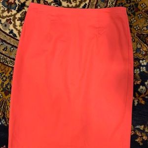 Coral Color Pencil Skirt